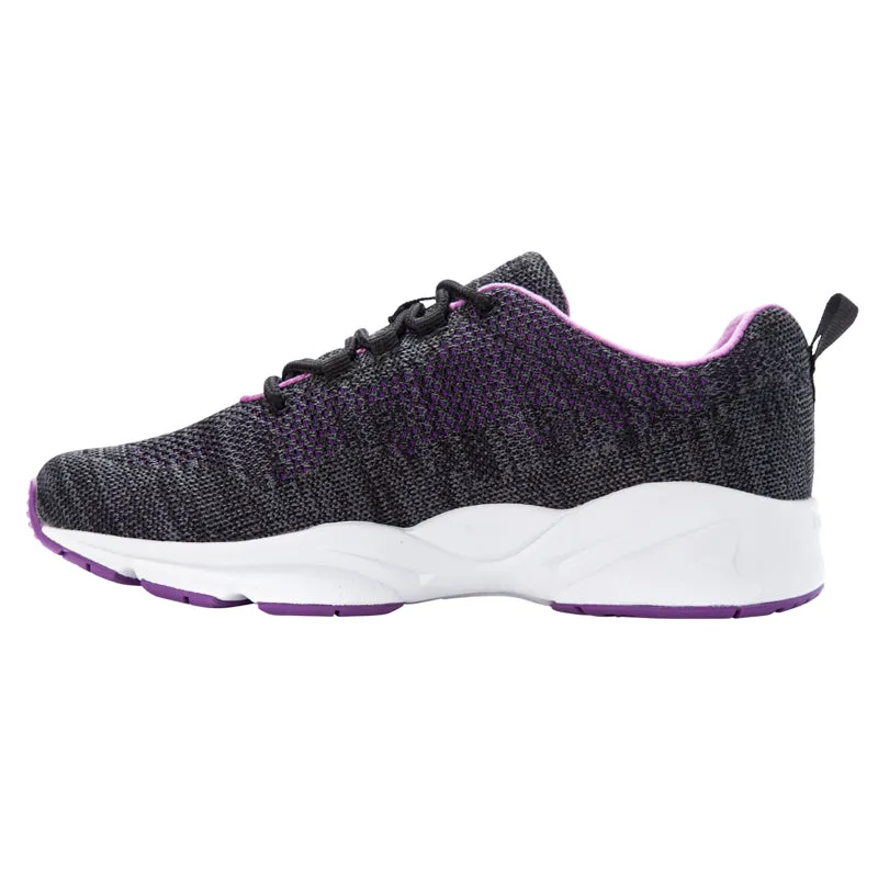 Propet Women's Stability Diabetic Shoe - Stability Fit WAA072M- Black/Berry