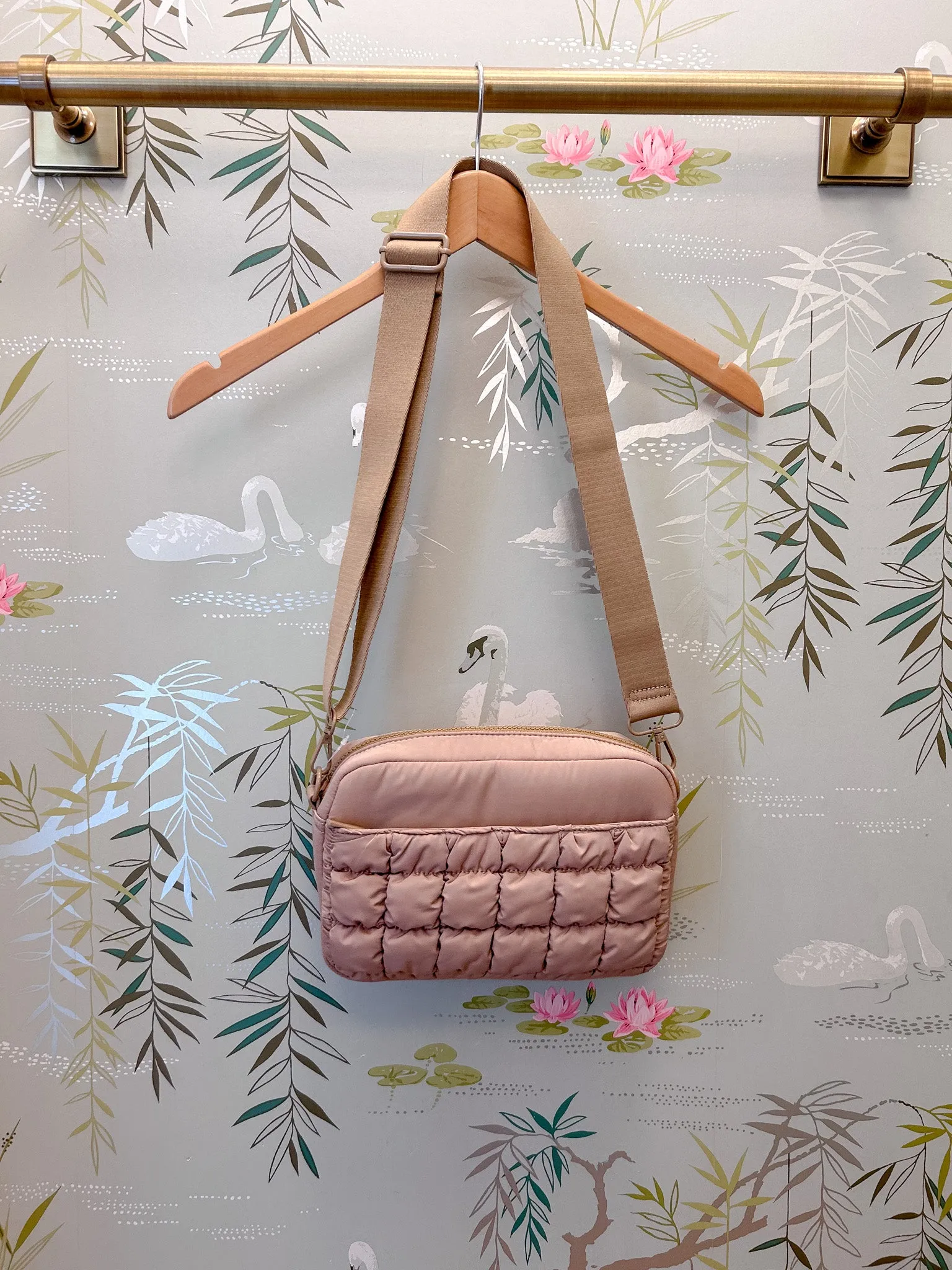 Quilted Crossbody Bag Beige