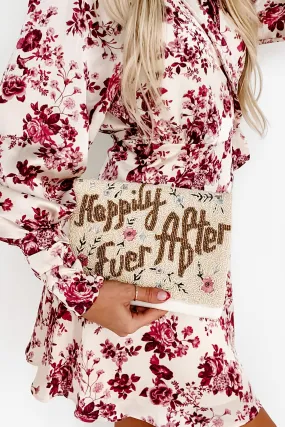 "Happily Ever After" Beaded Clutch (Ivory/Gold)