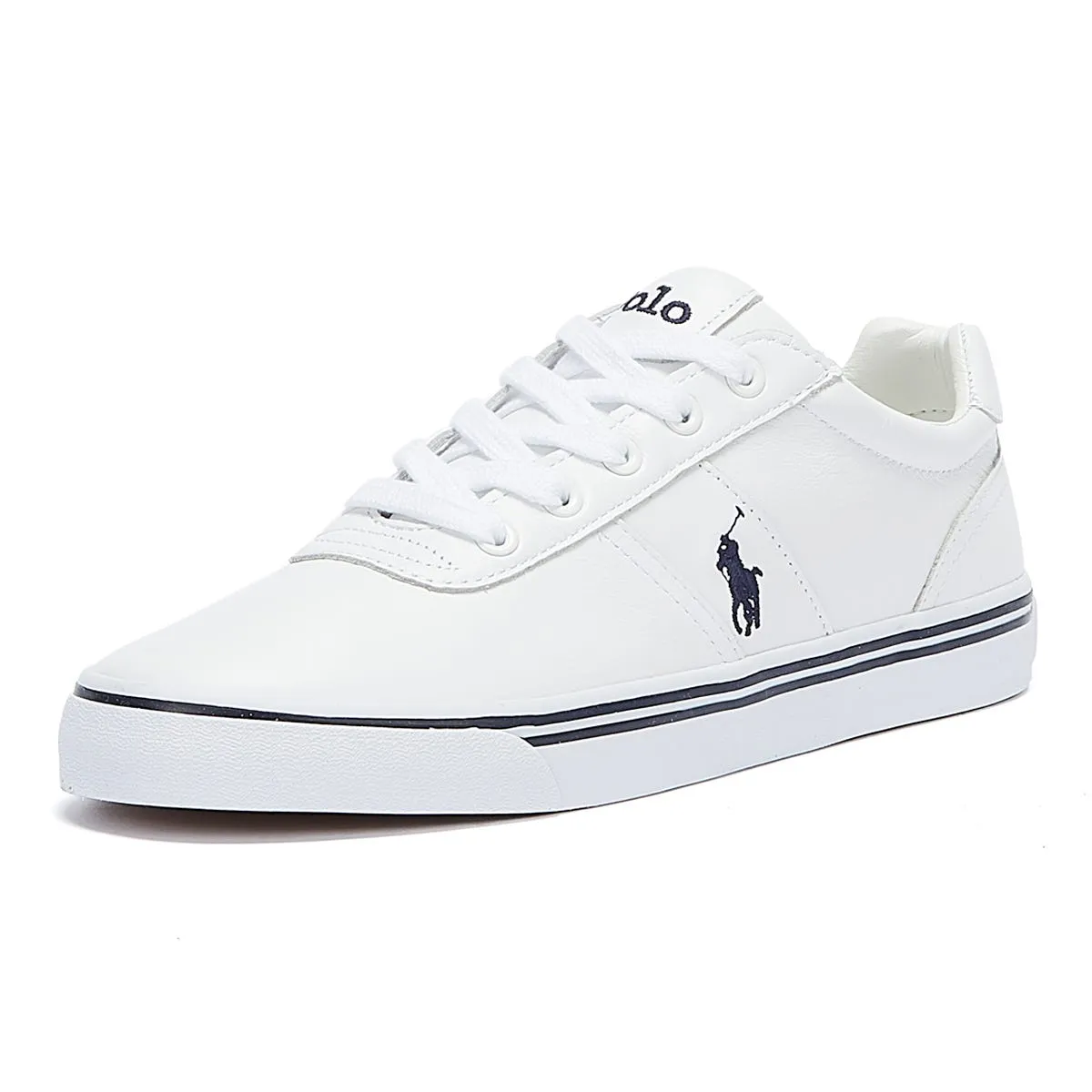 Ralph Lauren Hanford Mens Pure White Leather Trainers