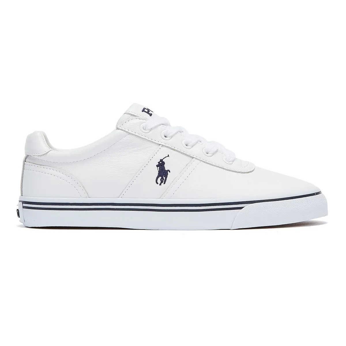 Ralph Lauren Hanford Mens Pure White Leather Trainers