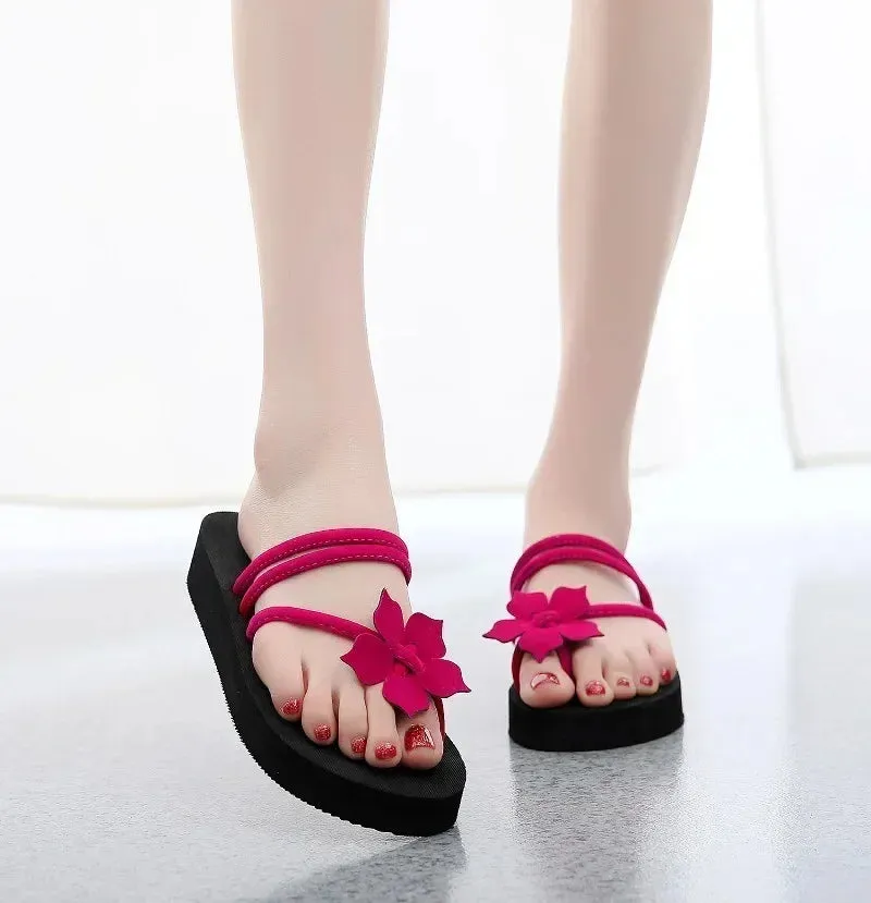 Summer Women's Slippers Fashion Platform Wedge Sandals Outdoor Leisure Flip Flops Travel Beach Slippers High Heel Women Slides