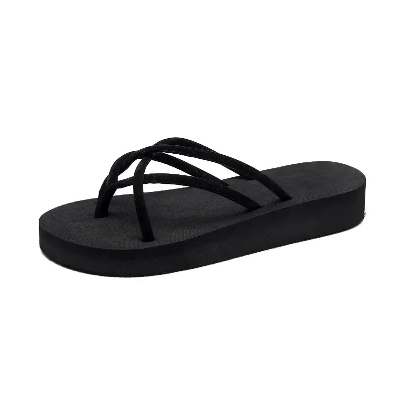 Summer Women's Slippers Fashion Platform Wedge Sandals Outdoor Leisure Flip Flops Travel Beach Slippers High Heel Women Slides