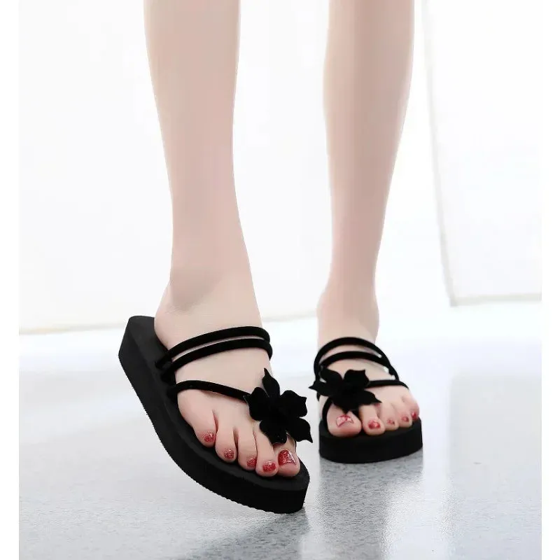 Summer Women's Slippers Fashion Platform Wedge Sandals Outdoor Leisure Flip Flops Travel Beach Slippers High Heel Women Slides