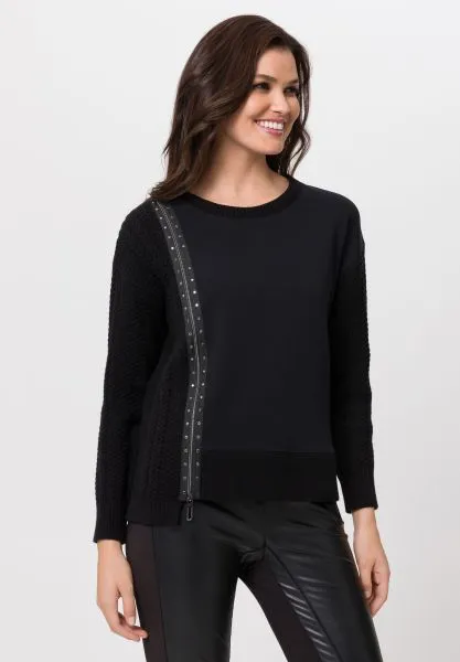 Tuzzi Black Zip Like Sweater