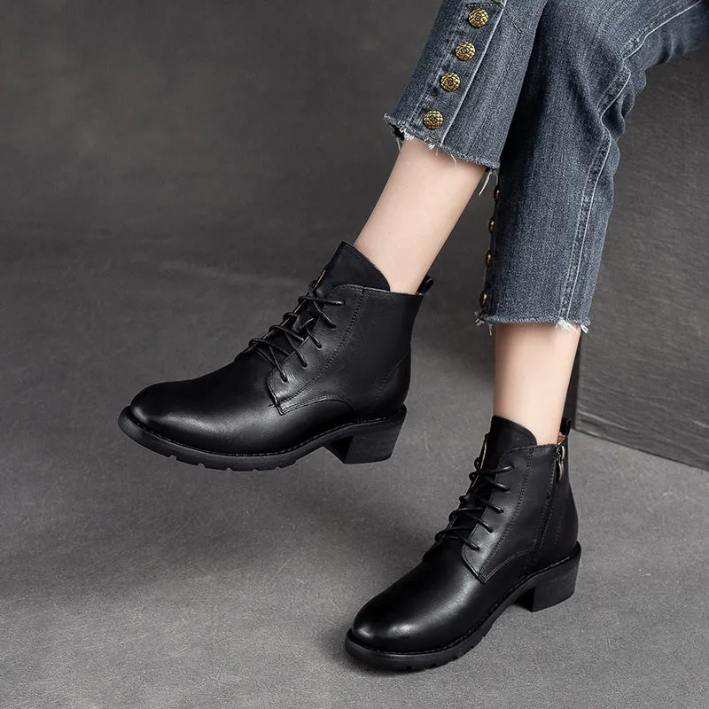 Women Classic Minimalist Chunky Heel Ankle Boots