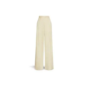 Yellow linen blend trousers