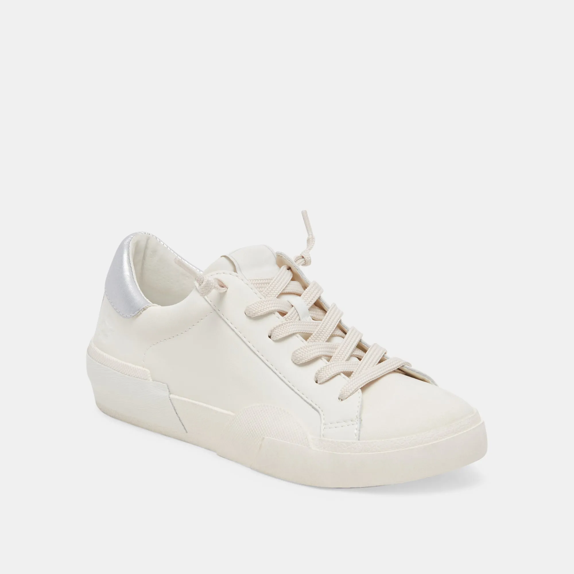 ZINA FOAM 360 SNEAKERS WHITE SILVER RECYCLED LEATHER